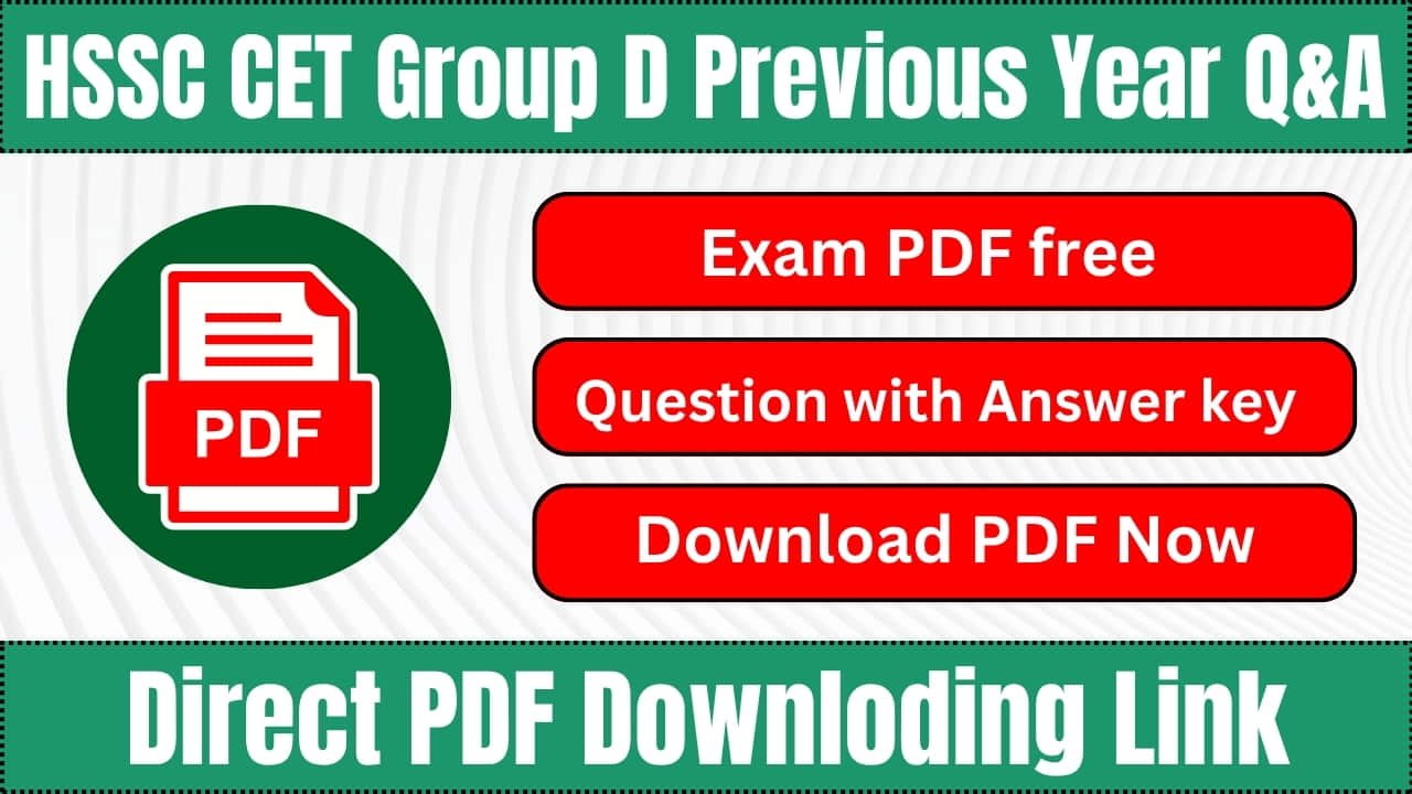 HSSC CET Group D Previous Year Question Paper