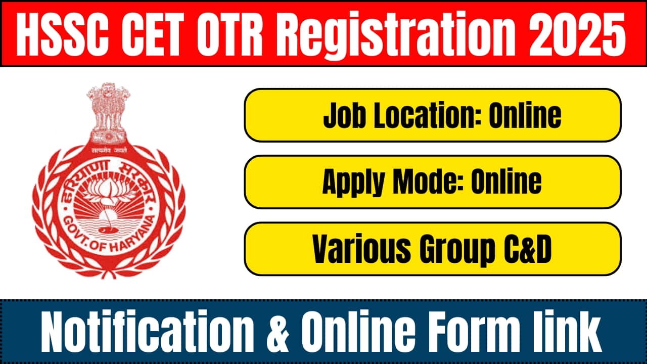 HSSC CET OTR Registration 2025